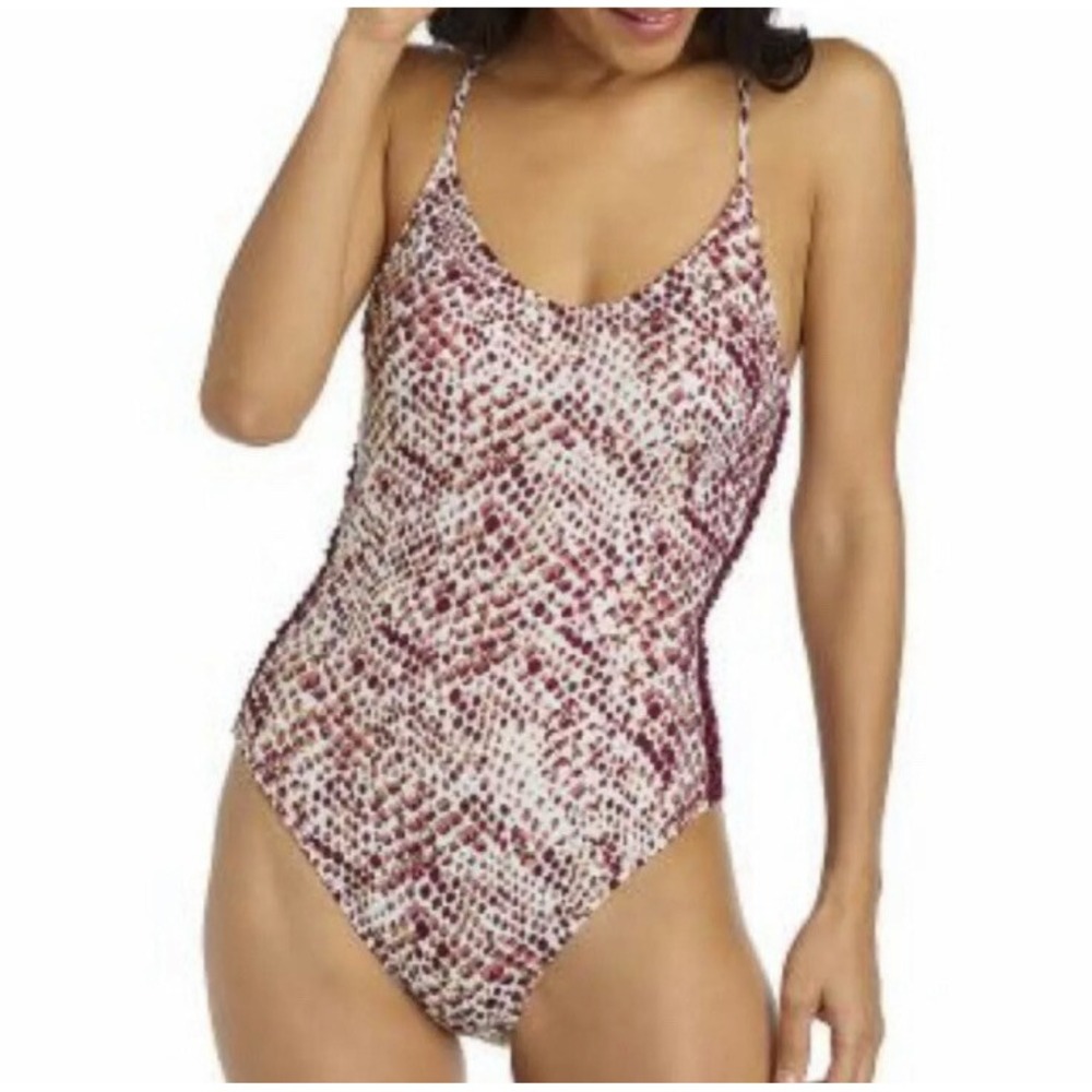 Ambrielle Swimsuit Women's Small Swimwear‎ Purple Gold Metallic Animal Print